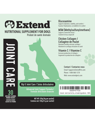 Suplemento Articular Extend para Perros - Glucosamina y MSM
