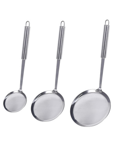 Cuchara de Malla Fina Newness Acero Inoxidable 304 Paquete de 3