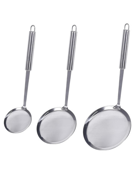 Cuchara de Malla Fina Newness Acero Inoxidable 304 Paquete de 3