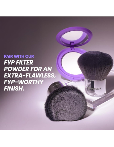 Brocha Kabuki Wonderskin Gris Oscuro - Cerdas Ultra Suaves