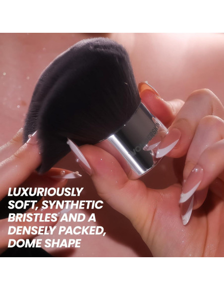 Brocha Kabuki Wonderskin Gris Oscuro - Cerdas Ultra Suaves