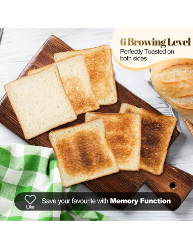 Tostadora de 4 rebanadas Tesslux con pantalla táctil negra