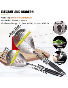 Cucharón Ranurado Marte Set de 2 Acero Inoxidable 304 2