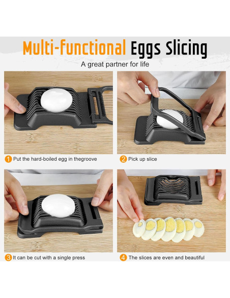 Cortador de Huevos Yuzxaun de Acero Inoxidable Negro