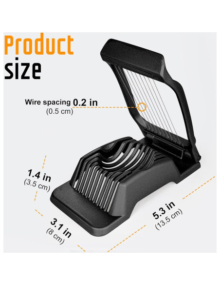 Cortador de Huevos Yuzxaun de Acero Inoxidable Negro