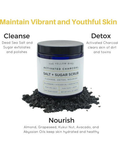 Exfoliante Corporal y Facial de Carbón Activado El Pájaro Amarillo 311g