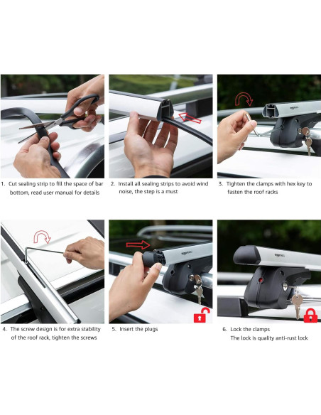 Barra Transversal de Techo Amazon Basics 132 cm Ajustable