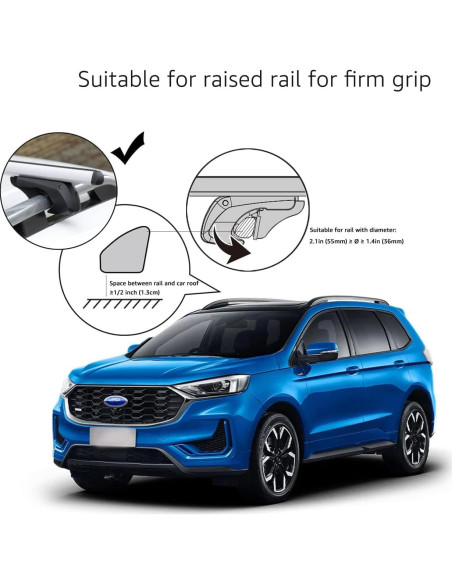 Barra Transversal de Techo Amazon Basics 132 cm Ajustable