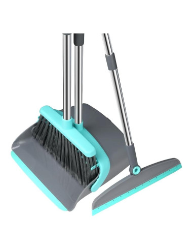 Juego de Escoba y Recogedor MICHAO Extensible Verde-Gris