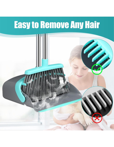 Juego de Escoba y Recogedor MICHAO Extensible Verde-Gris