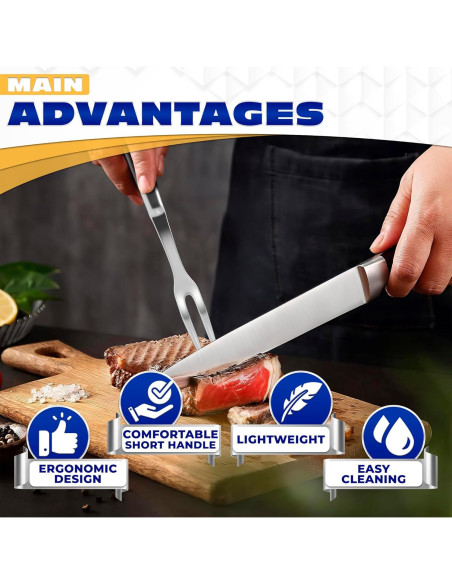 Tenedor de Carne ZOKLU 27.94 cm Acero Inoxidable Ergonómico