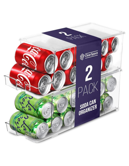 Organizador de Latas ClearSpace - Dispensador Apilable para 24 Latas
