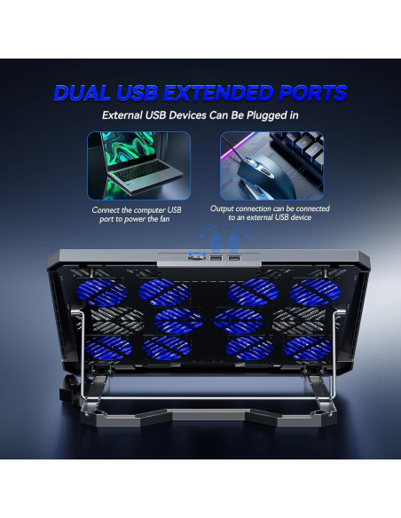 Enfriador de Laptop Trullypine con 10 Ventiladores Silenciosos