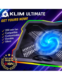 KLIM Ultimate - Almohadilla de Enfriamiento para Laptop RGB 17" 2