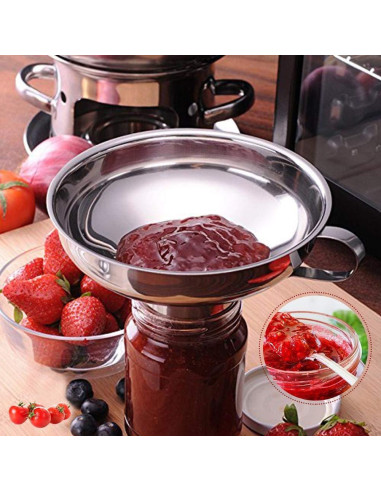 Embudo de Acero Inoxidable IAXSEE 12.7 cm con Filtro 200 Mallas