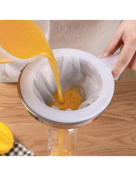 Embudo de Acero Inoxidable IAXSEE 12.7 cm con Filtro 200 Mallas