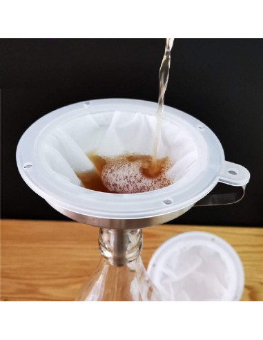 Embudo de Acero Inoxidable IAXSEE 12.7 cm con Filtro 200 Mallas