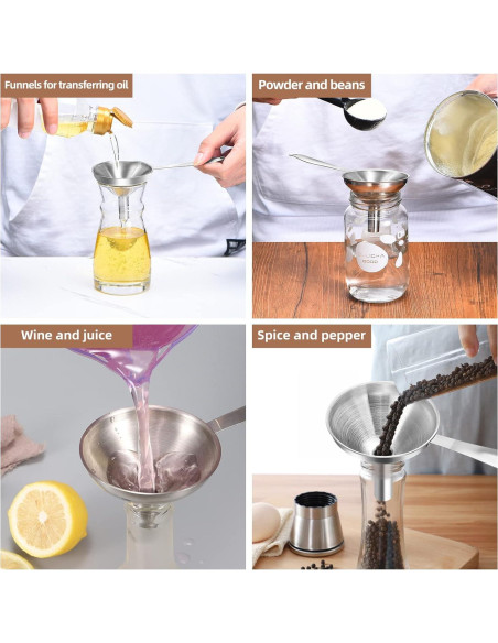 Juego de 3 Embudos de Cocina Hervimo con Mango Largo