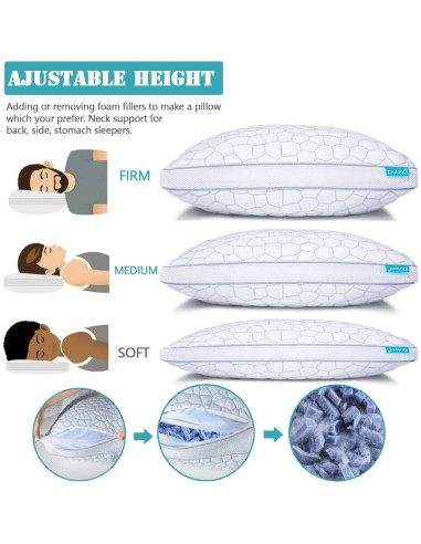 Cojines de Espuma Viscoelástica QUTOOL Tamaño Reina Set de 2