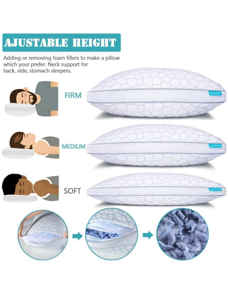 Cojines de Espuma Viscoelástica QUTOOL Tamaño Reina Set de 2