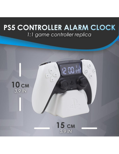 Reloj Despertador Digital PlayStation Paladone Blanco 10x15cm