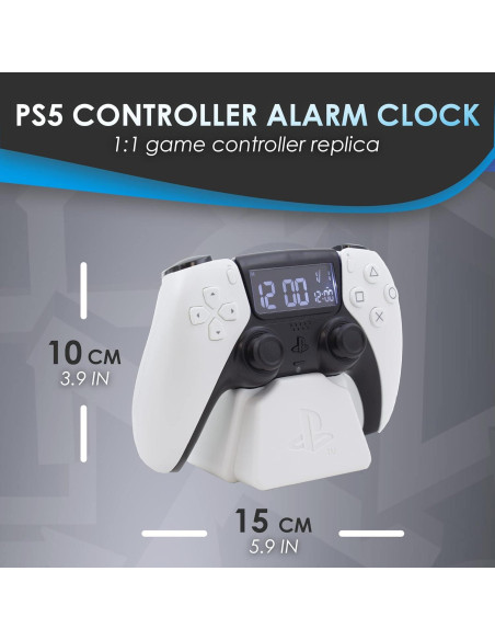 Reloj Despertador Digital PlayStation Paladone Blanco 10x15cm