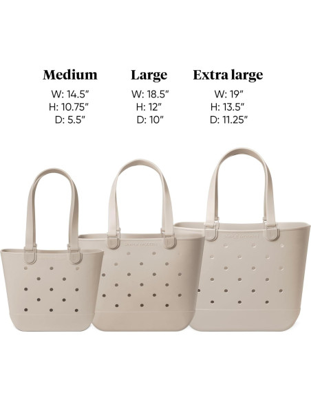 Bolsa de Playa Mediana Simple Modern EVA Impermeable Almendra