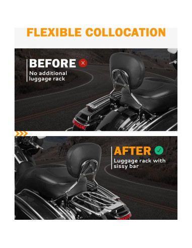 Soporte de Equipaje Desmontable PBYMT para Harley Touring 2009-2024