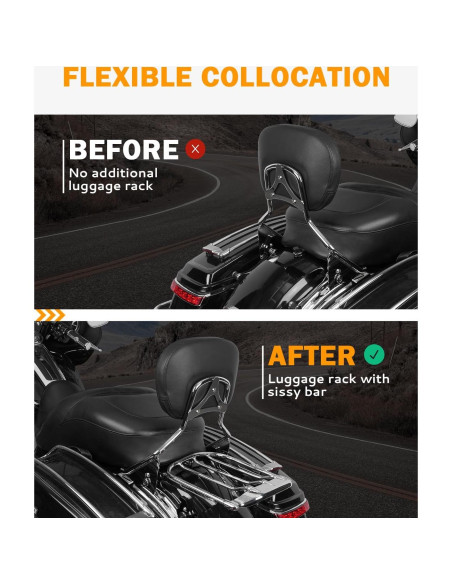 Soporte de Equipaje Desmontable PBYMT para Harley Touring 2009-2024