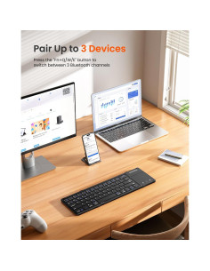 Teclado Plegable Inalámbrico Rovinda con Panel Táctil - Negro 2