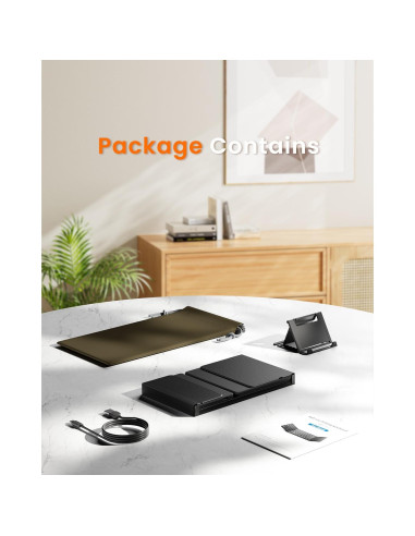 Teclado Plegable Inalámbrico Rovinda con Panel Táctil - Negro