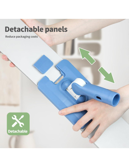 Mopa plana de microfibra CQT 61 cm con 4 almohadillas lavables