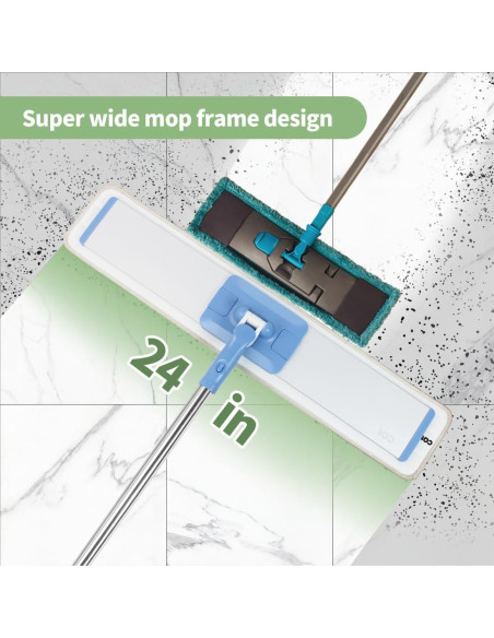 Mopa plana de microfibra CQT 61 cm con 4 almohadillas lavables