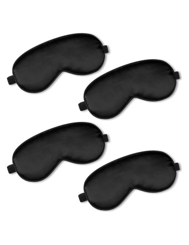 Máscaras de Sueño de Seda BBTO 4 Pcs Ajustables 20x10 cm