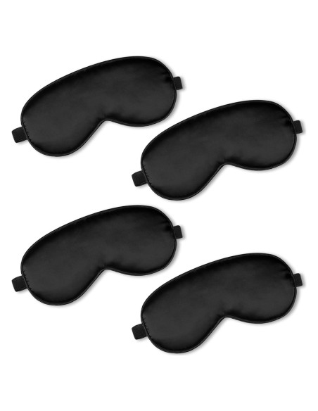 Máscaras de Sueño de Seda BBTO 4 Pcs Ajustables 20x10 cm