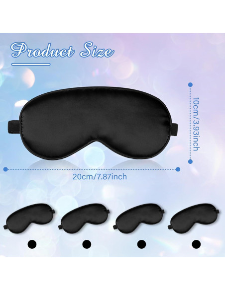 Máscaras de Sueño de Seda BBTO 4 Pcs Ajustables 20x10 cm