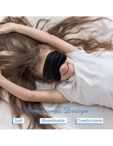 Máscaras de Sueño de Seda BBTO 4 Pcs Ajustables 20x10 cm