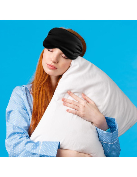 Máscaras de Sueño de Seda BBTO 4 Pcs Ajustables 20x10 cm