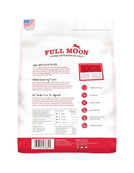 Golosinas para Perros Full Moon Beef Jerky 311g 100% Naturales
