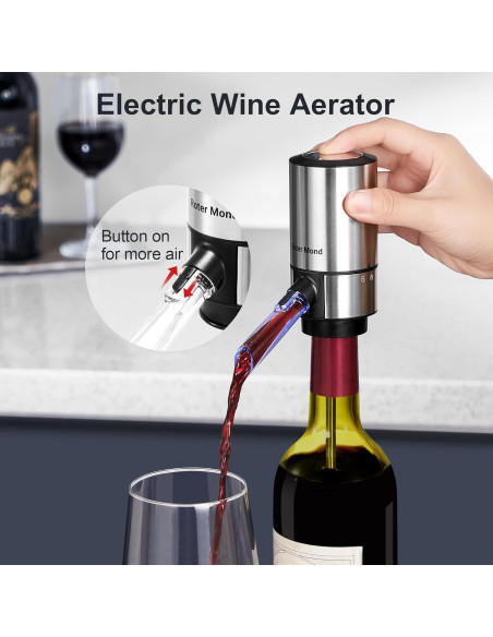 Juego de Abridor de Vino Eléctrico Roter Mond 5 en 1 con Accesorios