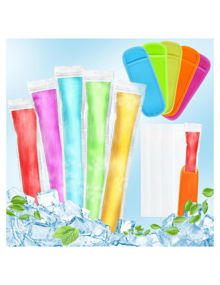 105 Moldes de Paletas RAINFLOW + 5 Fundas + 100 Bolsas Desechables