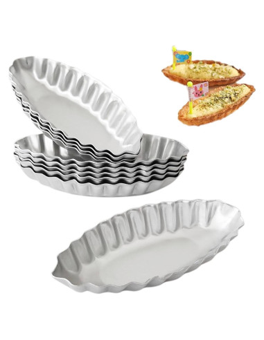 Molde para Tartas Pequeñas Heluok 10PCS Aluminio Barco