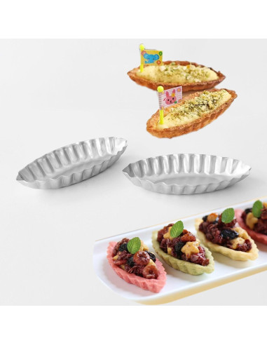 Molde para Tartas Pequeñas Heluok 10PCS Aluminio Barco