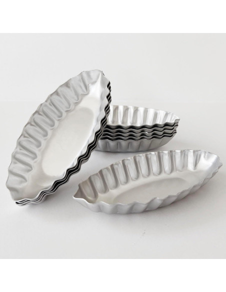 Molde para Tartas Pequeñas Heluok 10PCS Aluminio Barco