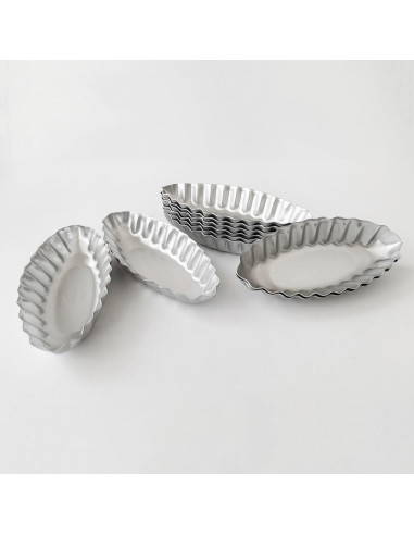 Molde para Tartas Pequeñas Heluok 10PCS Aluminio Barco
