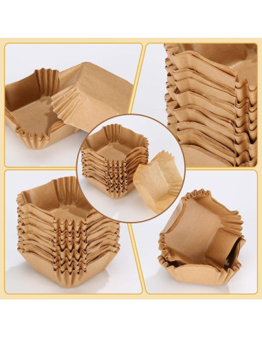 Forros de Cupcake Cuadrados Uiifan 1200 Pcs 4.5cm Desechables