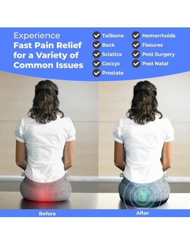 Cojín de Donut Primica para Alivio de Dolor de Coxis - 42x34 cm