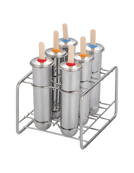 Set de 6 Moldes de Helado Acero Inoxidable ELEMONY 85ml