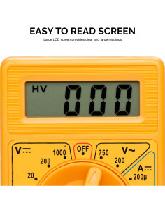 Multímetro Digital HILTEX 40508 con Pantalla Grande y Prueba de Diodos 2