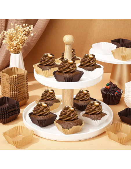 Forros de Cupcake Cuadrados Uiifan 1200 Pcs 4.5cm Desechables
